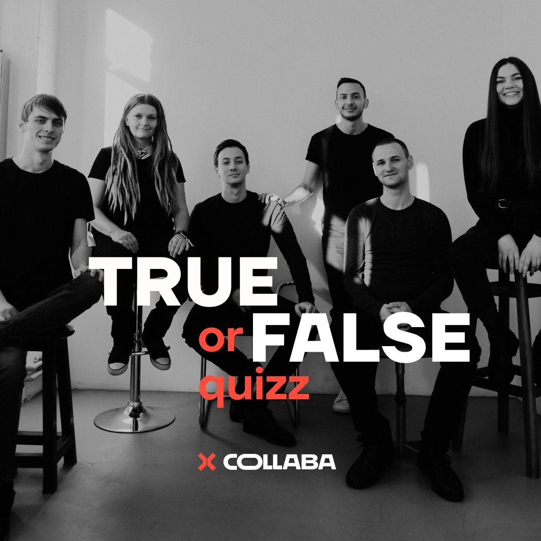 CollabaDev's tweet image. You might know a lot about collaba.dev.
Pass the quiz about us in our LinkedIn 👉 bit.ly/3rUQ8f1
.
#QuizTime #Quizz #Quizzes #softwaredevelopment #programming #trueorfalse #coder #coderslife #Quizzes #guesswhat #difitalsolution