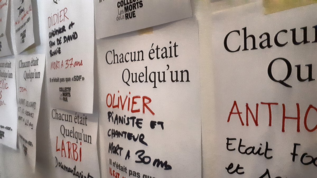 Préparation de l'hommage du 15 mars 2022. Chacun, chacune était quelqu'un... #VivreALaRueTue #ChacunEtaitQuelquUn