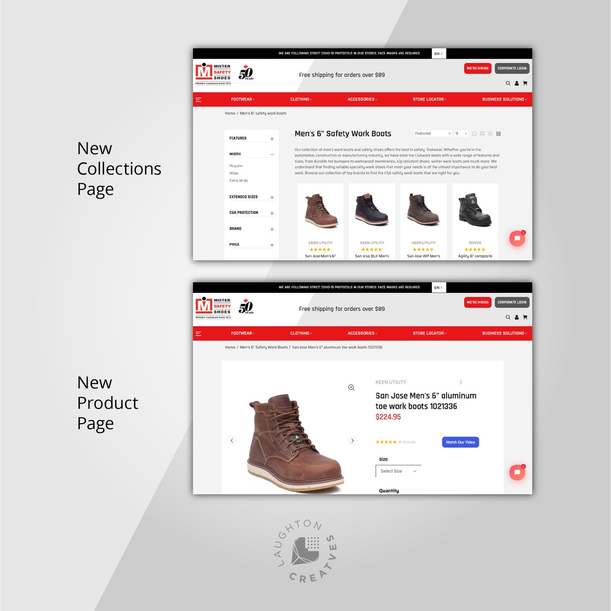 LCreatves's tweet photo. Congratulations, @MrSafetyShoes , for their 50th Year Anniversary. Proudly Canadian Since 1972. Last year we launched part 1 of their new #Shopify website.
#WebsiteDesign #WebsiteMaintenance #CorporateWebsiteDesign #eCommerce  #ShopifyDeveloper #ShopifyPartners #LaughtonCreatves https://t.co/Wo3L4IltJm