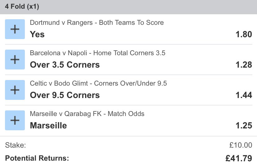 BadManBetting's tweet image. Plenty of interest in an acca from you lot, I’ve gone for this 4 fold at 3/1.

Load here: bit.ly/17Feb-Acca

It’s what I’ve come up with after spending 90 minutes doing the research this afternoon.

It also kicks off at 5:45pm!

(18+, gamble responsibly)