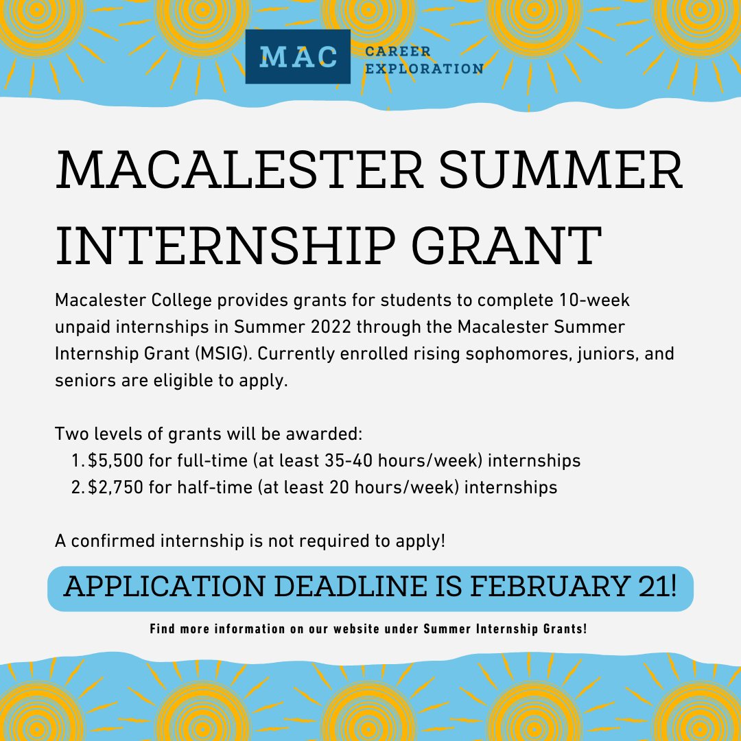 Macalester Spring 2022 Schedule Macalester Career Exploration (@Maccareerexplo) / Twitter