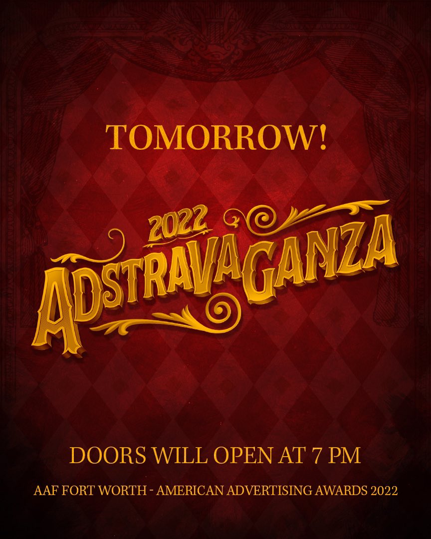 AAFFortWorth's tweet photo. See you tomorrow tonight! Doors will open at 7:00 PM for the three-hour event dedicated to celebrating the creative works from 2021. Reconnect with the community and meet some new folks over food, drink, and commemoration at the gala. https://t.co/PdjBDayHJV