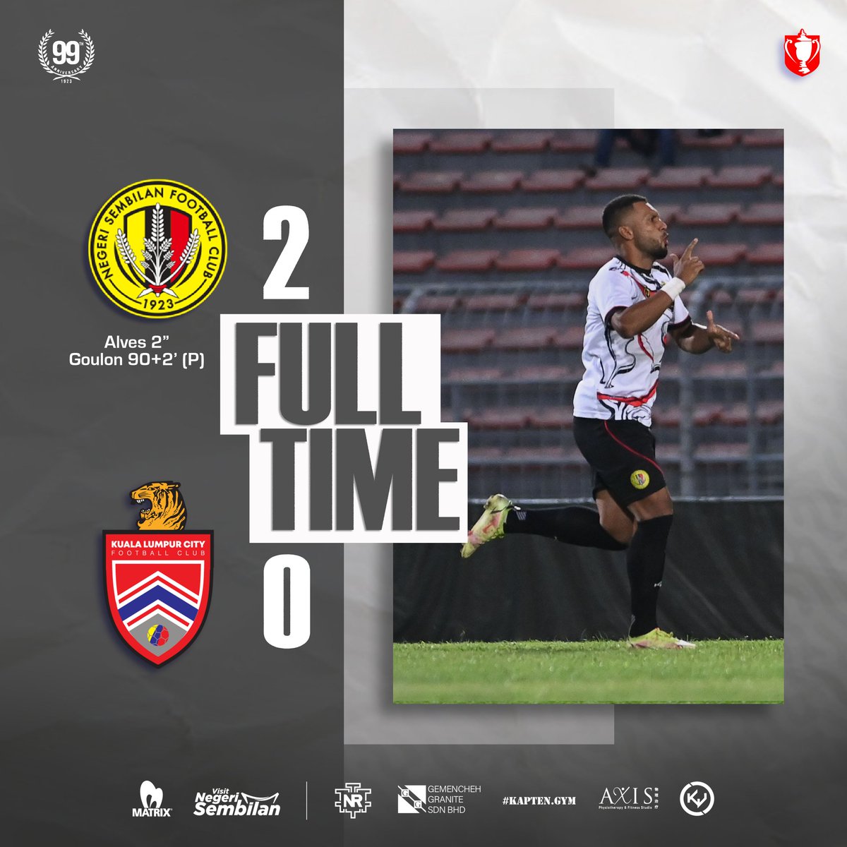 nsfc1923's tweet photo. Tamat perlawanan, kito bergelar juara Piala Menteri Wilayah Persekutuan 2022 💪💪

Keputusan penuh perlawanan, KL City FC 0 - 2 Negeri Sembilan FC.

Tahniah Jang!

#NSFC
#HobinJangHobin https://t.co/eWWif7m6py