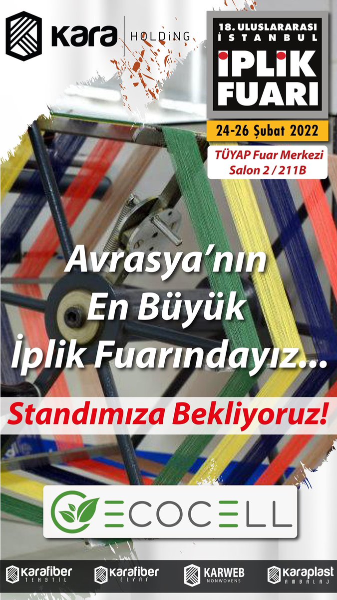 skaraholding's tweet photo. Sizleri Avrupa'nın en büyük iplik fuarında standımızda ağırlamaktan keyif duyarız.
#karafiber #karweb #karaplast #iplikfuarı #tuyap https://t.co/wNbOVzVXAD