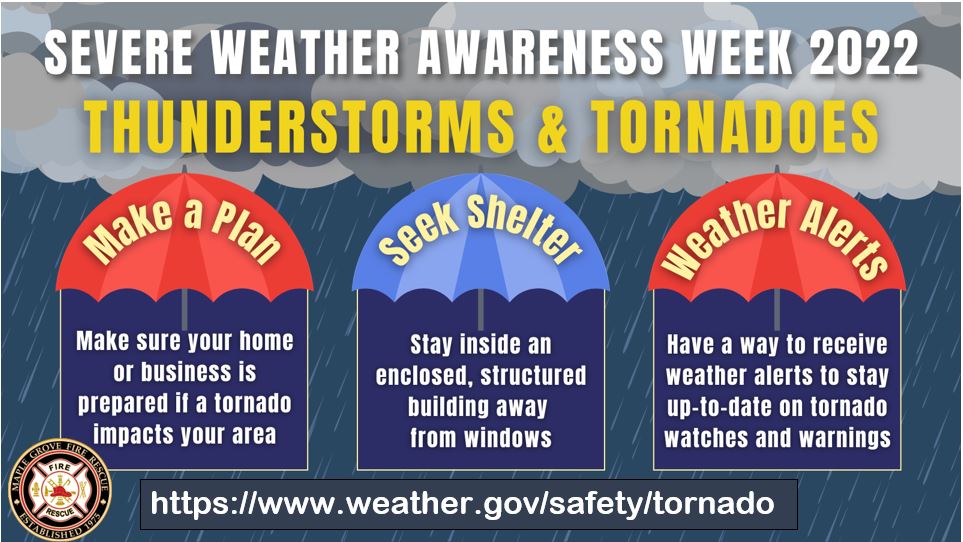 It's time to review your own and your family's precautions and plans for weather-related hazards. 
Sirens will be activated on Thursday, April 7 at 1:45 p.m. and 6:45 p.m. as part of Tornado Drill Day in Minnesota. https://t.co/7jc8l59Syp