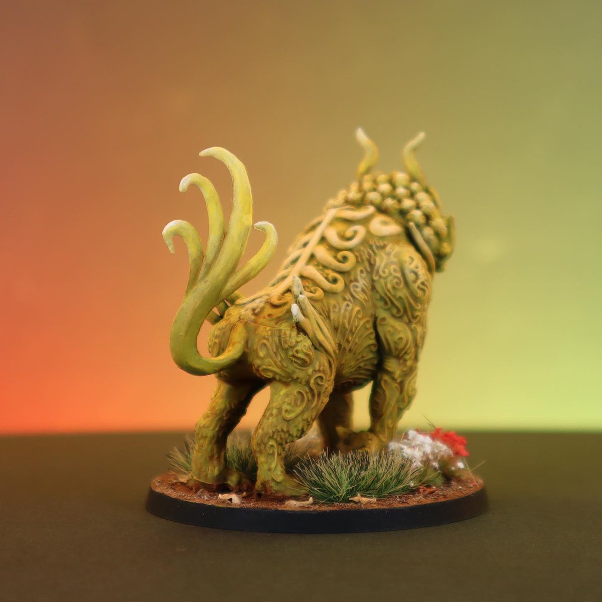 This creepy #komainu from #risingsunboardgame came to life by the hands of Sara.

What do you think?

~Tiago
#shiisaa 
#yokai
#shinto
#paintingminiatures
#paintingboardgames 
#nmm
#cmongames
#alwaysvallejo
#redgrassgames
#gamersgrass 

@CMONGames 
@vallejocolors 
@RedgrassGames