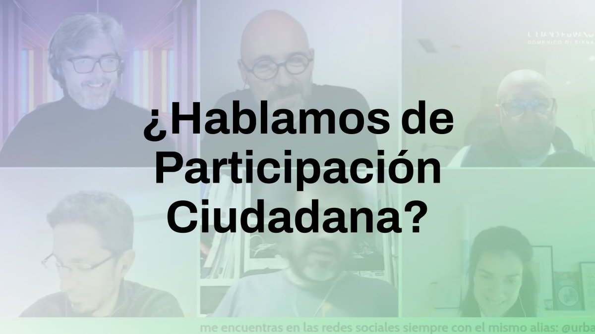 urbanohumano's tweet photo. ¿Hablamos de Participación Ciudadana?

Aquí la grabación de la sesión de ayer con @Marina_A_U_SD @eldelacajita @mariohidrobo @Ricardo_AMASTE @asiergallastegi (#meetcommons)

https://t.co/hOAxxMOlMR https://t.co/NS4frgD5VG