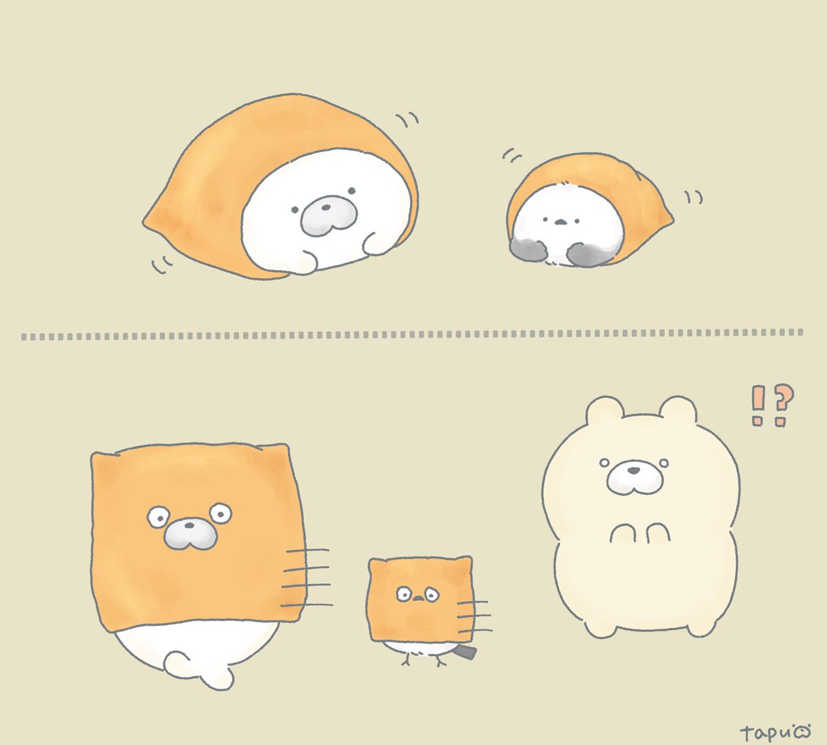 いなり寿司ごっこ

#ゆるいイラスト #イラスト #illustration 