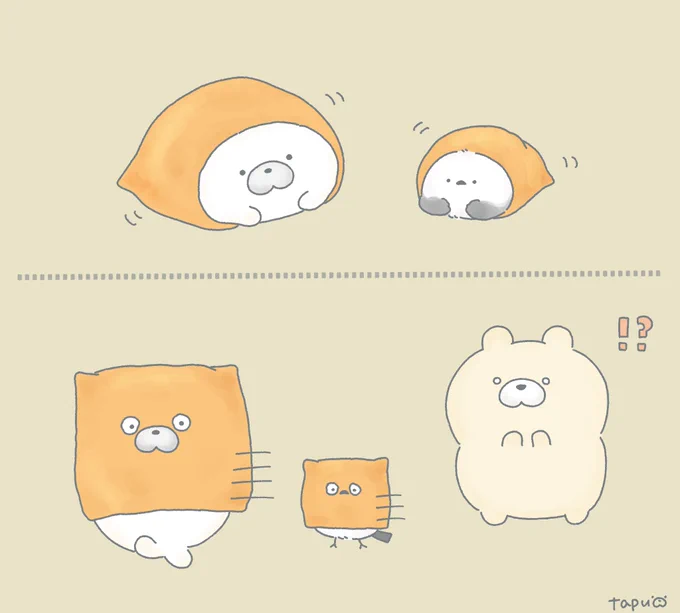 いなり寿司ごっこ

#ゆるいイラスト #イラスト #illustration 