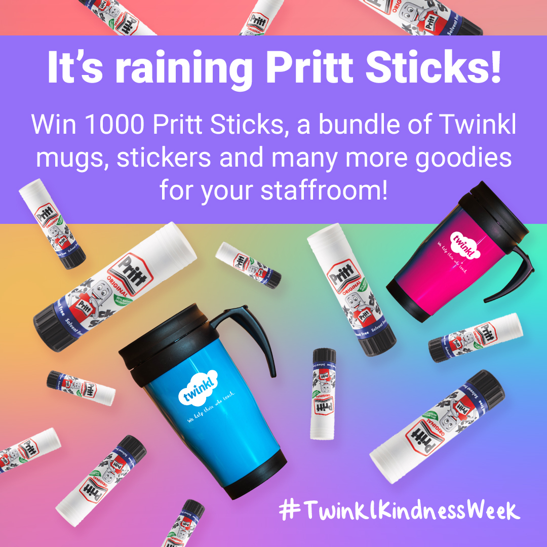 🤩STAFFROOM BUNDLE GIVEAWAY🤩 🌟1000 PRITT Sticks 🌟15 notebooks & a bundle of stickers from Twinkl Essentials 🌟36 Twinkl mugs 🌟10 Twinkl tea towels 🌟10 mindfulness colouring books To enter... Reply with #TwinklKindnessWeek Follow @twinklresources #RandomActsofKindnessDay