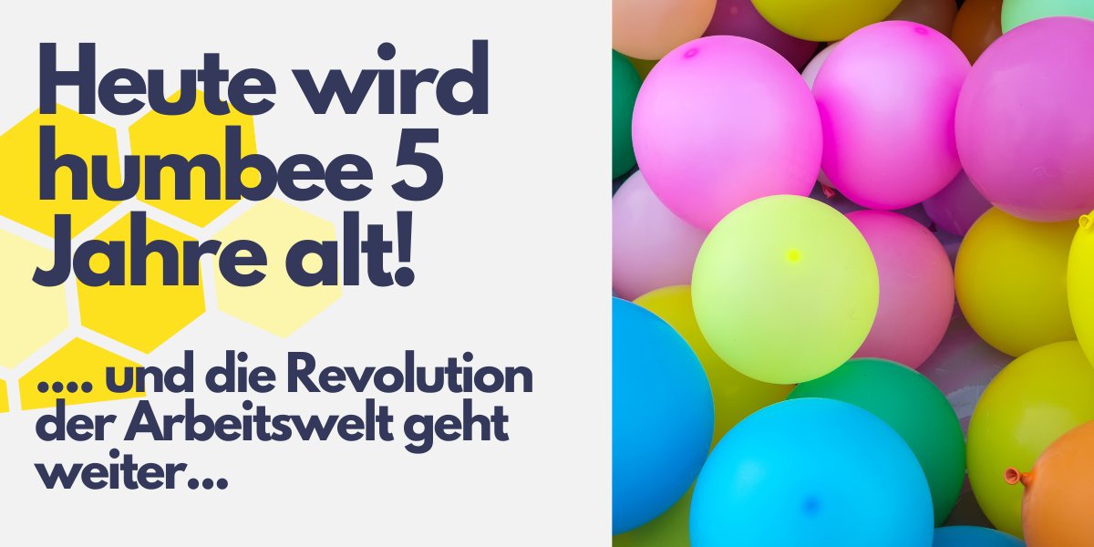 humbeeDE's tweet photo. 🚀5 Jahre #humbee! 2017 gingen Burghardt Garske und Ralf Bönning an den Start, um die Zeitverschwendung in Firmen zu beenden &amp; die Arbeitswelt zu revolutionieren. Special für alle, die humbee noch nicht kennen: 30 Tage Demo + 1 Stunde Beratung.
https://t.co/95vz6b4yYD https://t.co/yl9EIJ2rq6