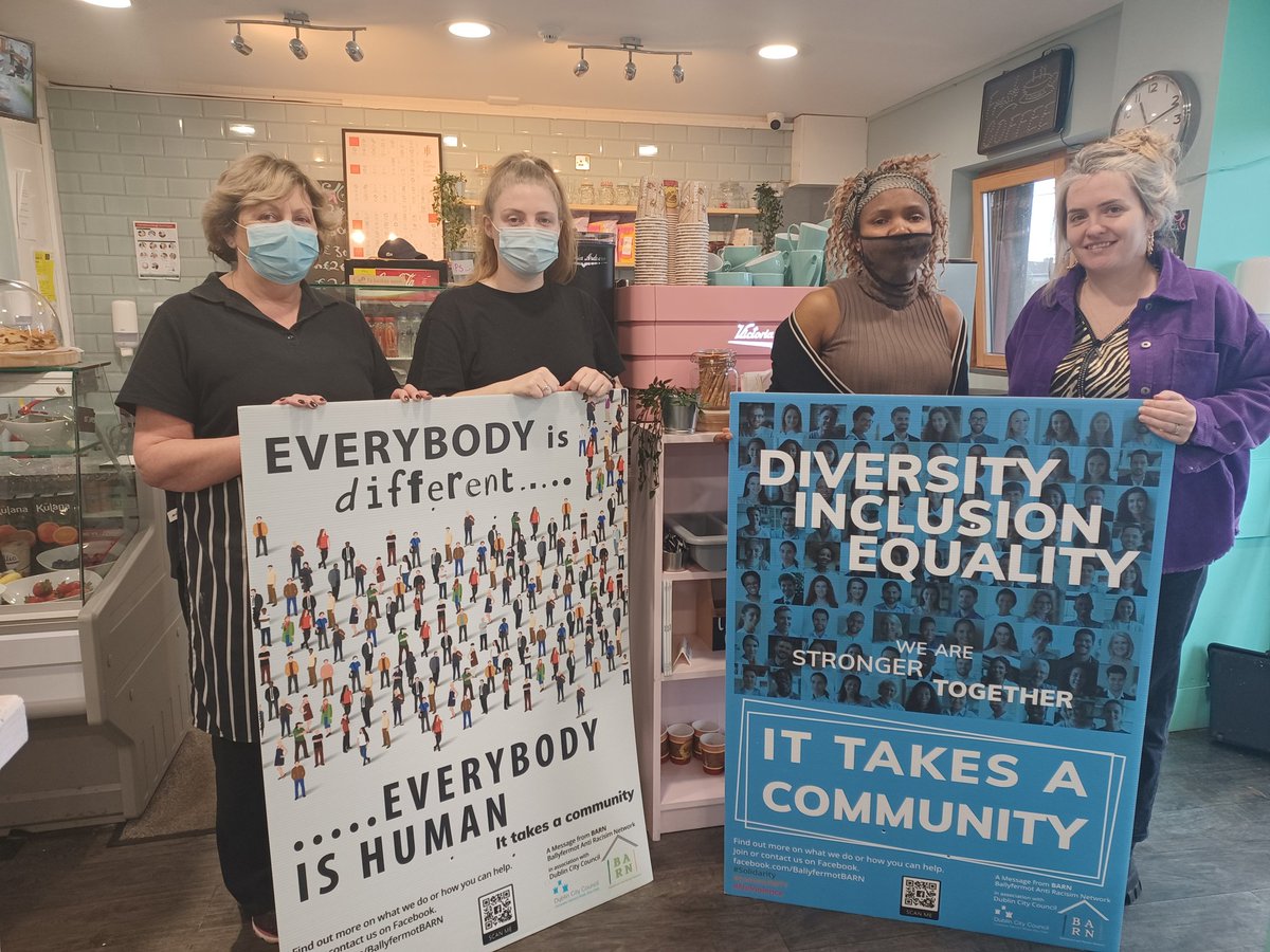 📣📣📣 shout out to more businesses , organisations who believe in our COMMUNITY everyone is welcome! 
Glic Cafe 
#solidarity  
#NoRoomForRacism 
#noviolence 
#COMMUNITY
#downattheBARN
#Ballyfermot
#diversity 
#inclusion
#Dublin
#dublincitycouncil 
#LeCheile
#dccsouthcentral