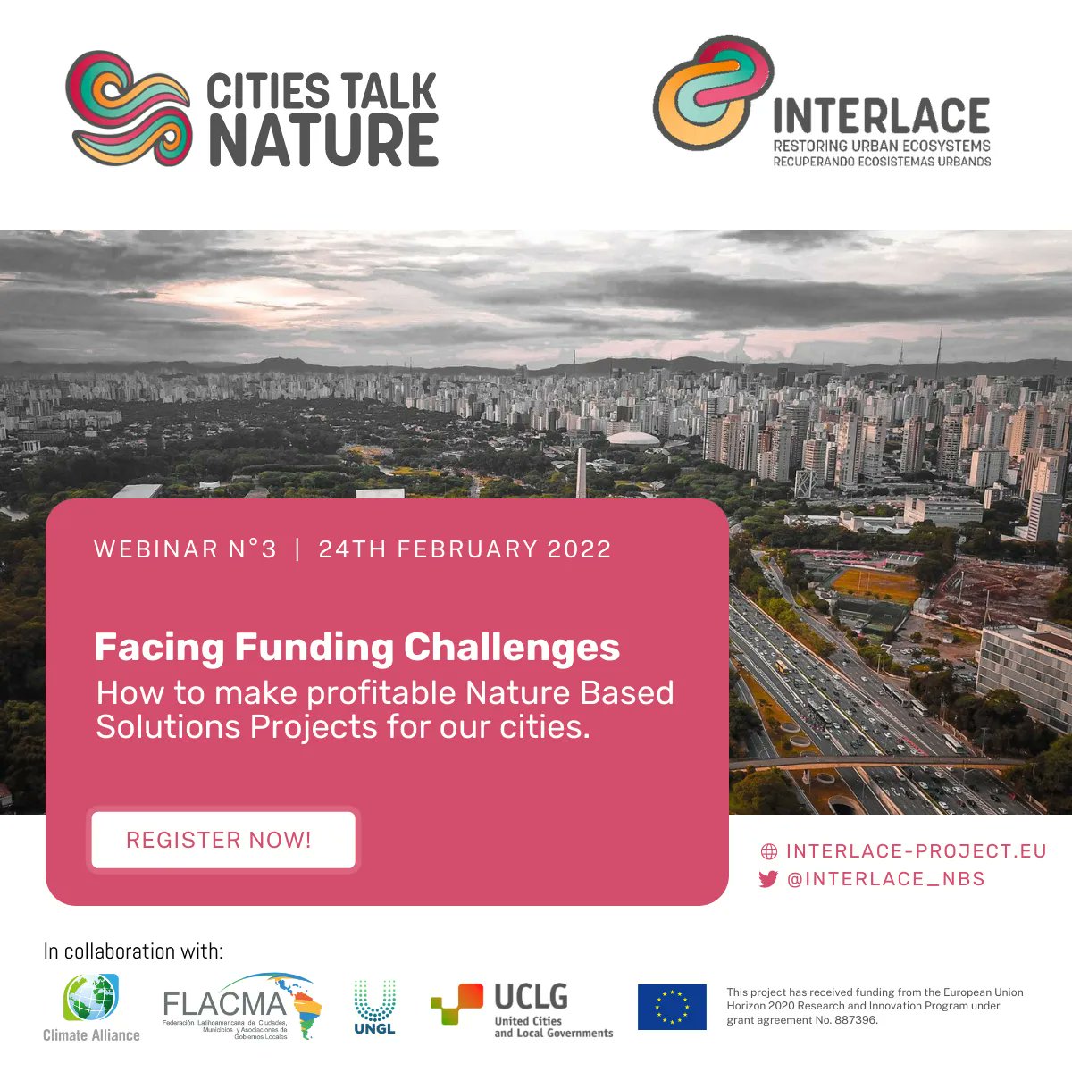 ClimatAlliance's tweet photo. How to make profitable #naturebasedsolutions project for our cities? This question and more will be discussed in our upcoming CITIES TALK NATURE workshop on 24 February. Register now and learn more about the #funding and challenges of #naturebased solutions! @INTERLACE_NBS https://t.co/zZe1iAsYpj