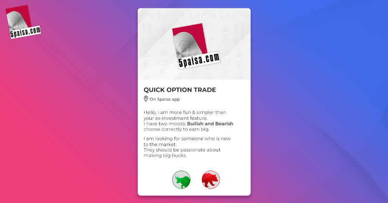 5paisa's tweet photo. Your perfect option trading match is now here!😍
Traders, what are you waiting for? Go check out our Quick Option Trade feature on the 5paisa app.
Visit!👇
#5paisa #5paisaApp #5paisaInvest #InvestWith5paisa #DownloadTheApp #QuickOptionTrade #Trading #StockTrading #Investing