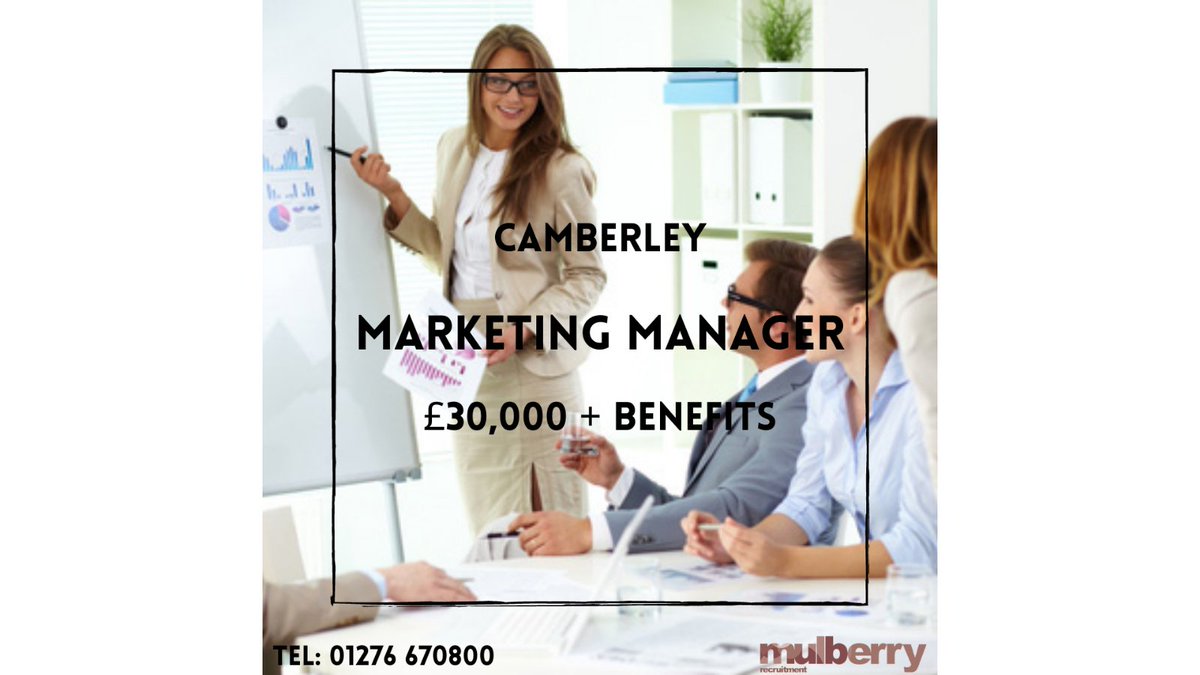 Our client based in Camberley are looking for a Marketing Manager to join their team! 🤩 Apply now on our website 👇 #marketing #jobsincamberley

mulberryrecruitment.co.uk/job/marketing-…