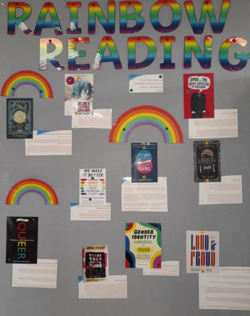 C22education's tweet photo. Today the Burton Academy celebrates its annual #WeartheRainbow day, with staff and students dressing in colour to show solidarity with #LGBTHM22.
Burton's library has also been expanded to include a variety of celebratory LGBTQ+ texts, as part of its #RainbowReading initiative. https://t.co/23bL5N5yKZ