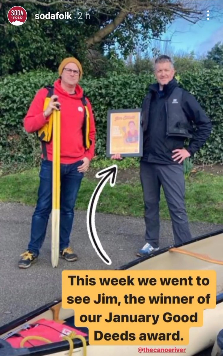 River_cleaner1's tweet photo. Was super exciting and humbling to be recognised by @sodafolk for the Good Deed Award for January. 
I got to meet Simon the MD and Liz the helmswoman who helped clean up a section of our river and in return for me allowing them (🤣) I was presented with some of their ace sodas! https://t.co/oYyIMHqDmr