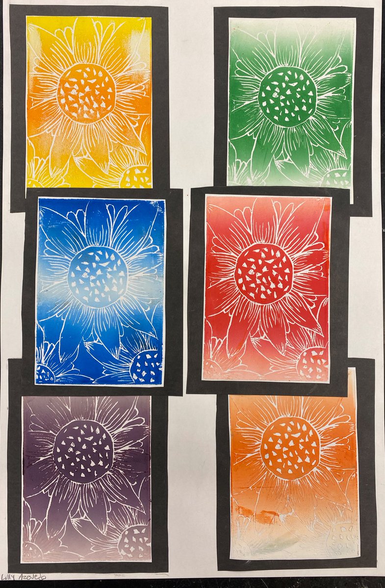cfisherHDHS's tweet photo. Linoleum block print series in Crafts #hdhspride https://t.co/7MzHaI1VUR