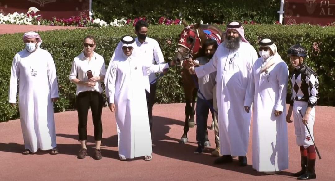 Congratulations <a href="/DylanBrowneMcM/">Dylan Browne Mc Mon</a> on your first international ride and winner 🎉🍀🇨🇮. #Doha #QatarRacingandEquestrianClub #Caidok #AlZaeemStud #IbrahimSaeedAlMalki