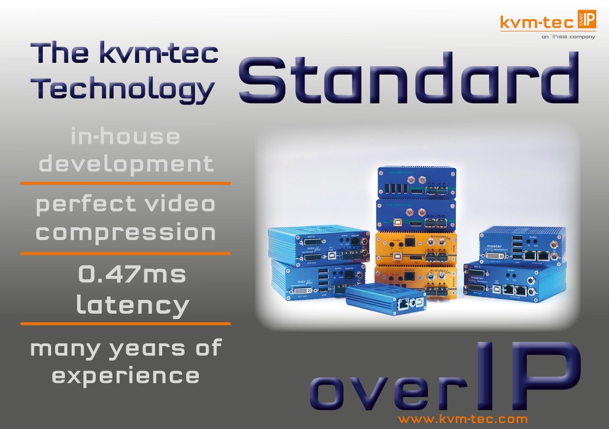 TecKvm's tweet image. The kvm-tec Technology standard with many years of experience: in-house development, perfect video compression, 0.47ms latency time
#kvmtecstandard #inhousedevelopment #nolatencyKVM #perfectvideocompression