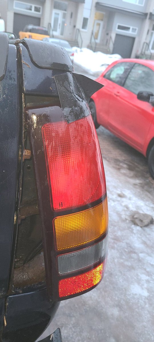 Gorilla Tape is the REAL DEAL! 
I drove across town 50 km  in the rain amd this tiny piece held.  #gorillatape #strong #FreedomConvoy2022 #putthatshitoneverything
#SignsYoureGenX #piggyback 
#cheap