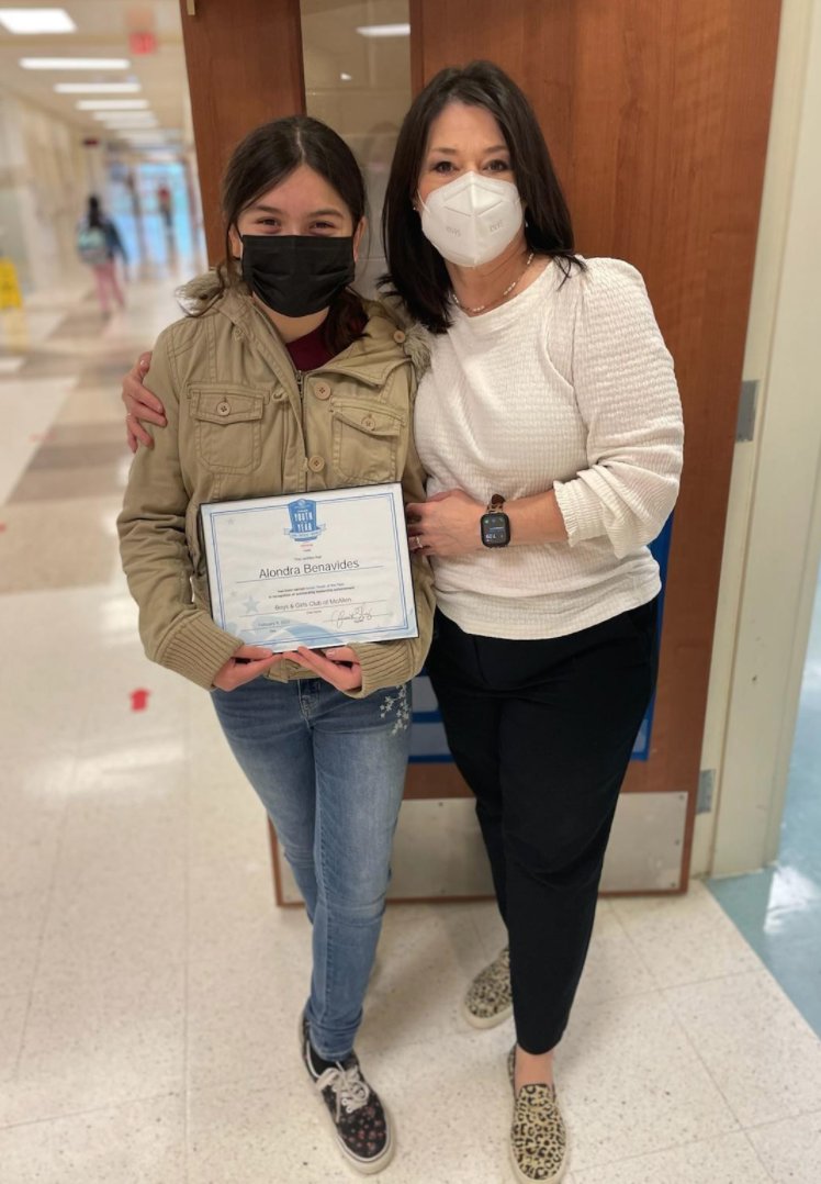 Congratulations to Alondra Benavides, who has been named Junior Youth of the Year for the Boys &amp; Girls Club of Mcallen! We are so proud of you!