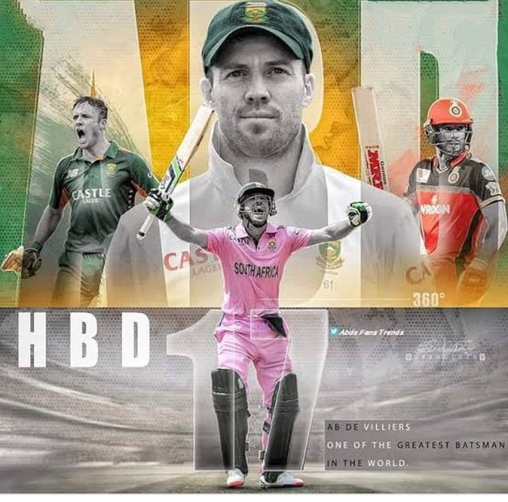 Happy birthday of a wonderful legend AB devilliers      Mr.360 