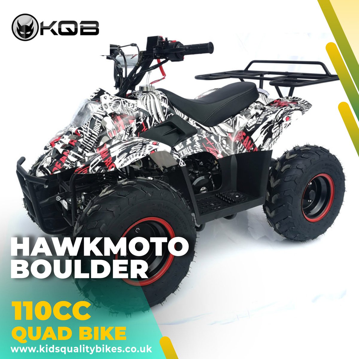 Boasting a 110cc fully restrictable engine means you can control the max speed your mini Evil Kenivil gets to, and with the added bonus of a remote cut off switch when they start to get too adventurous you have the power in your hands. Call us now to order it!
📞03303110854