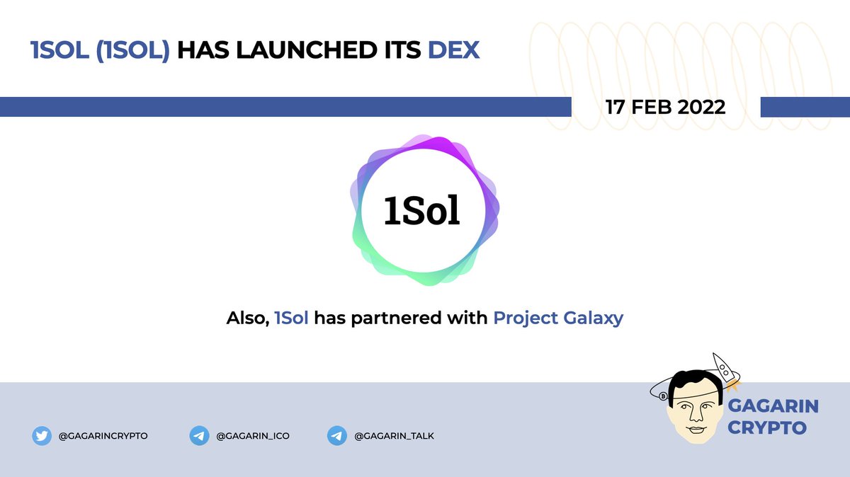 1Sol #1SOL has launched its DEX

<a href="/1solProtocol/">1Sol</a> has launched its DEX on February 11. Also, 1Sol partnered with <a href="/ProjectGalaxyHQ/">Now Galxe (Previously Project Galaxy)</a> to create a Web3.0 data network.

👉 x.com/1solprotocol/s…