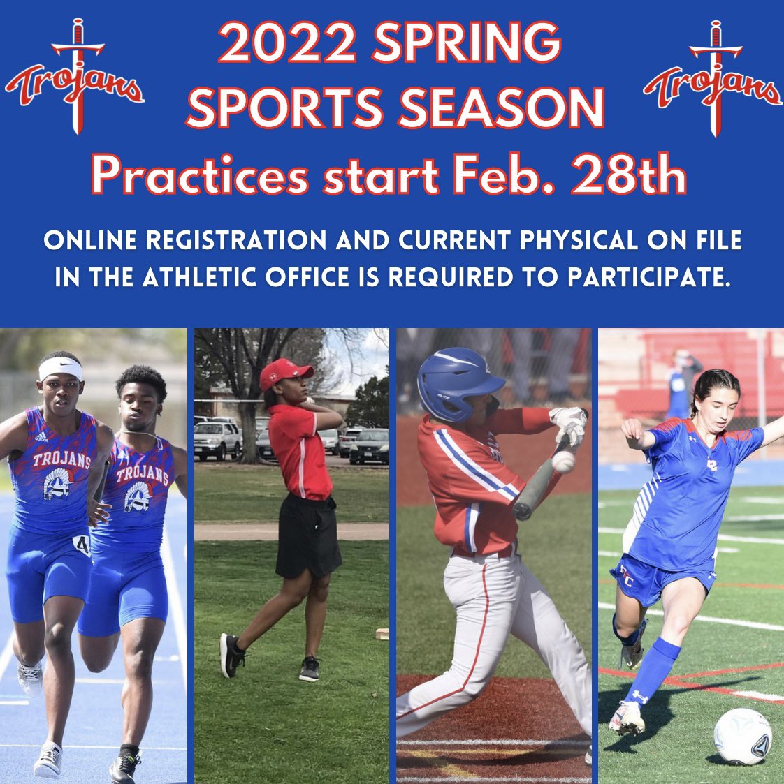 TROJAN ATHLETICS ⚔️ (@ffchsathletics) on Twitter photo Spring sports is coming up! Make sure you are cleared to participate! ⚔️ <a href="/FFC8schools/">FFC8 School District</a> <a href="/FfchsB/">FFCHS BLUE CREW</a> <a href="/CHSAA/">CHSAA</a> <a href="/gazettepreps/">Gazette Preps</a> <a href="/fountain_preps/">Fountain Valley Preps</a> Spring sports is coming up! Make sure you are cleared to participate! ⚔️ <a href="/FFC8schools/">FFC8 School District</a> <a href="/FfchsB/">FFCHS BLUE CREW</a> <a href="/CHSAA/">CHSAA</a> <a href="/gazettepreps/">Gazette Preps</a> <a href="/fountain_preps/">Fountain Valley Preps</a>