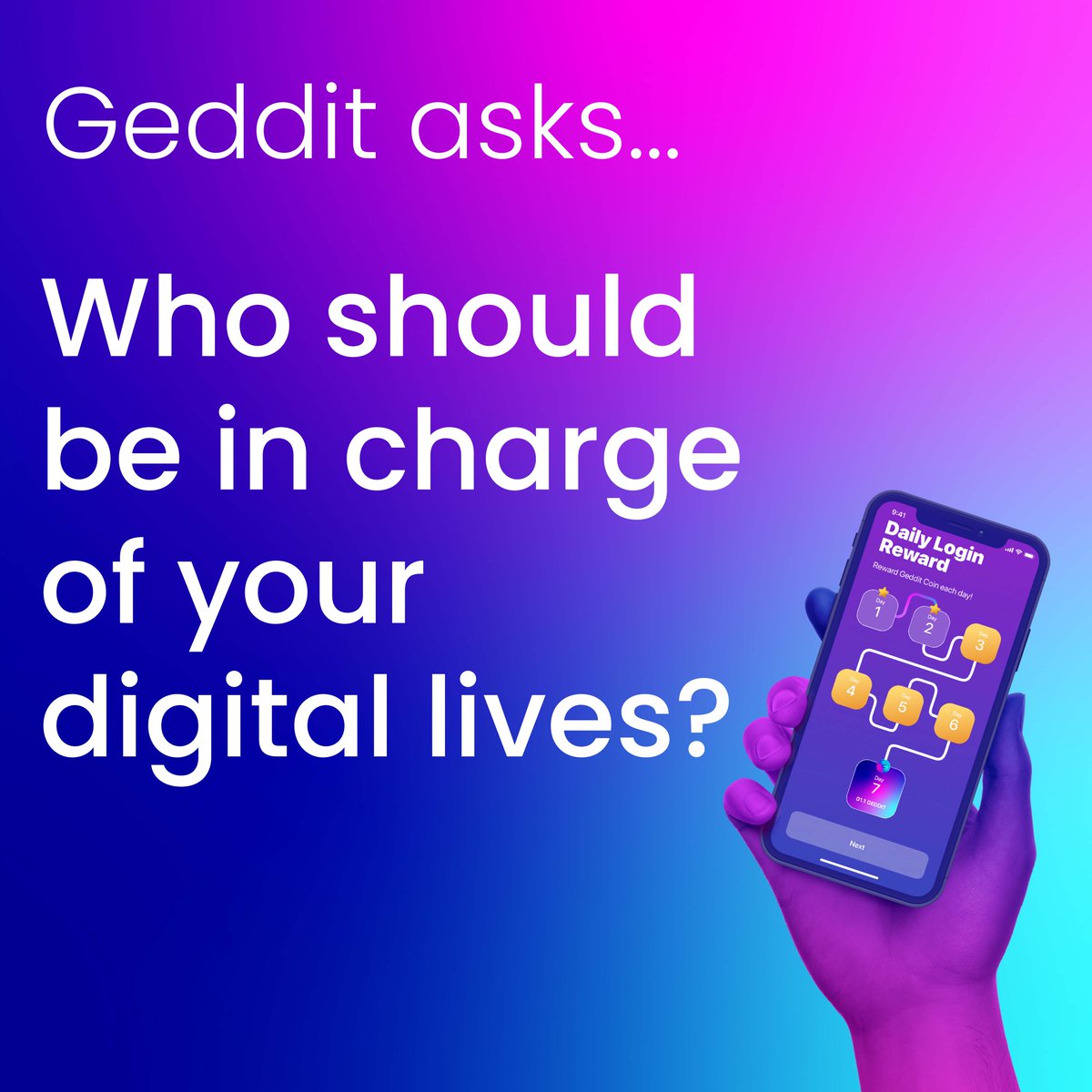 gedditcoin's tweet photo. Geddit puts the user in charge.

#gedditasks #gedditcoin #crypto #p2e #gaming #gedditverse https://t.co/7QT5sNkmMo