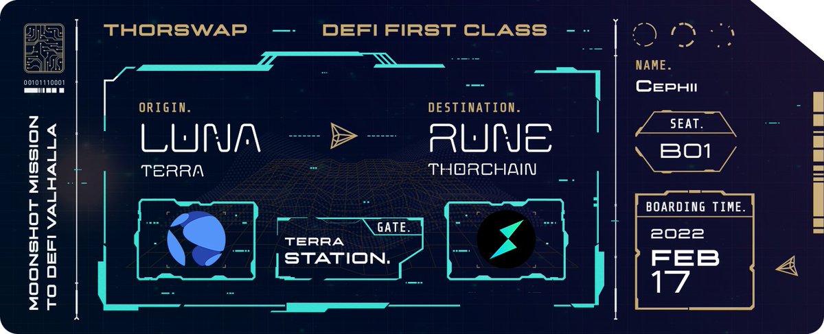 $UST &amp; $LUNA are coming to THORChain! Giveaway 5x #RUNEPass (300 $UST + 50 $RUNE each)

#LUNAtics can soon swap &amp; LP native cross-chain assets. Bye CEXs, UST = stablecoin of all chains⚡️

To enter:
1. Retweet
2. Follow <a href="/THORSwap/">THORSwap ⚡ #BetterThanCEX</a>, <a href="/THORChain/">THORChain</a>, <a href="/Cephii1/">Cephii</a> 

Ends in 24hrs 🚀