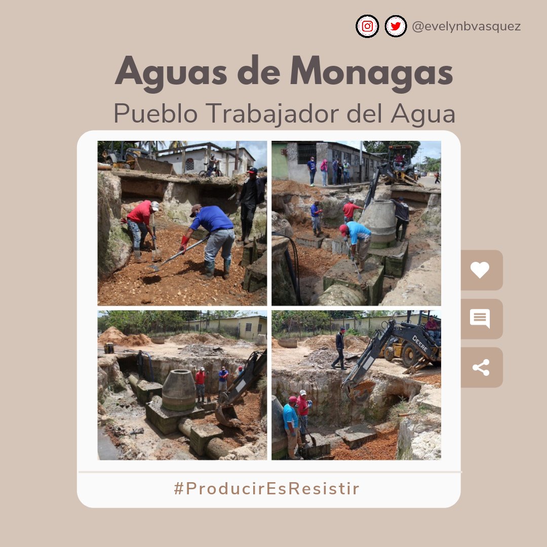 Pueblo Trabajador del Agua de @Aguasdemonagas colocan filtro de piedra como base para drenar el agua que genera el alto nivel freático del sector en el colector marginal Primero de Mayo de ElSilencio en Maturín. ¡Juntos y juntas es la cosa! #ProducirEsVencer