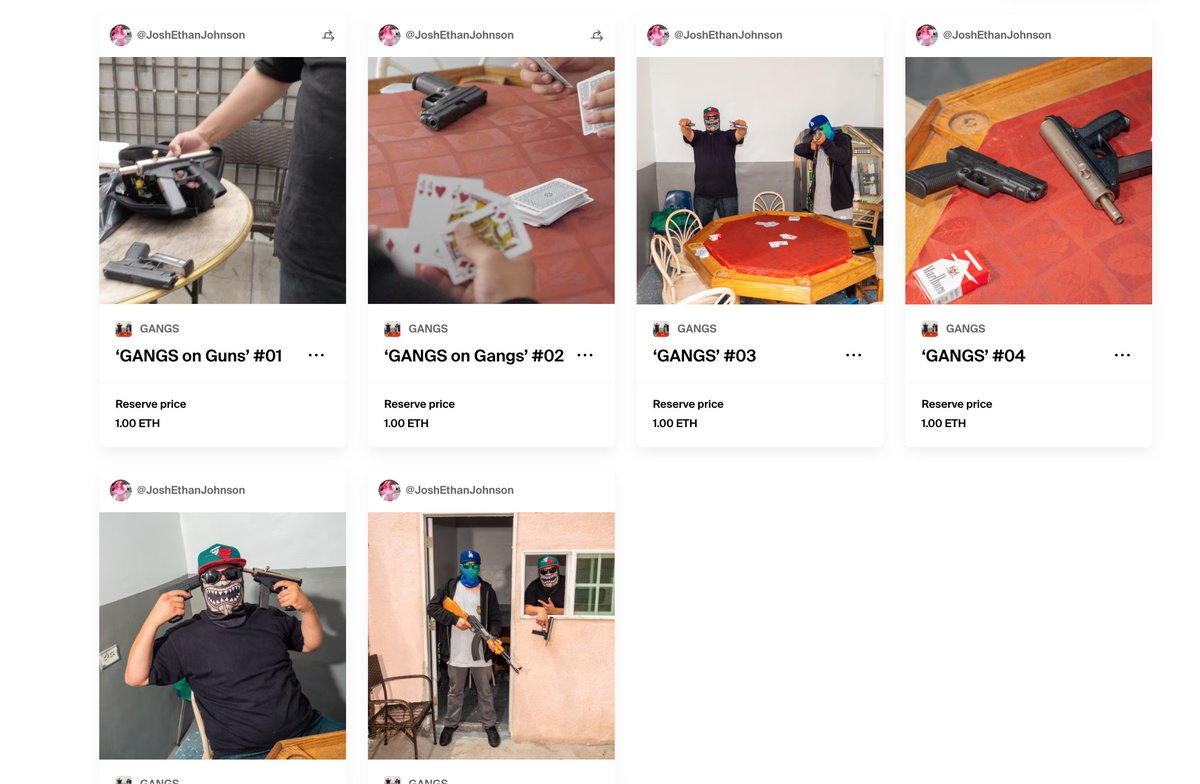 Whaat?! Very, very #proud to announce the drop of my 'GANGS' collection on @withFND!

'GANGS' is a collection of photo and video on meeting with an L.A. GANG. Would love to hear your thoughts on the work and content!

foundation.app/collection/gan…

#NFTphotographers #NFTs #art