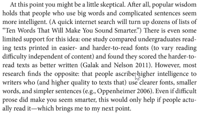 ...despite the popular view that writing ponderously conveys authority (2/2)