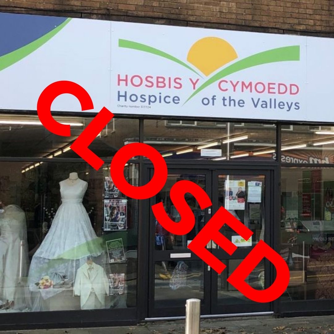 RED WEATHER WARNING
Due to a red weather warning and to ensure safety, the Hospice of the Valleys has decided to close ALL our Charity Shops tomorrow. None of our shops will be open on Friday 18th February 2022. 
Share to spread the message. 

#StormEunice 
#hospiceofthevalleys