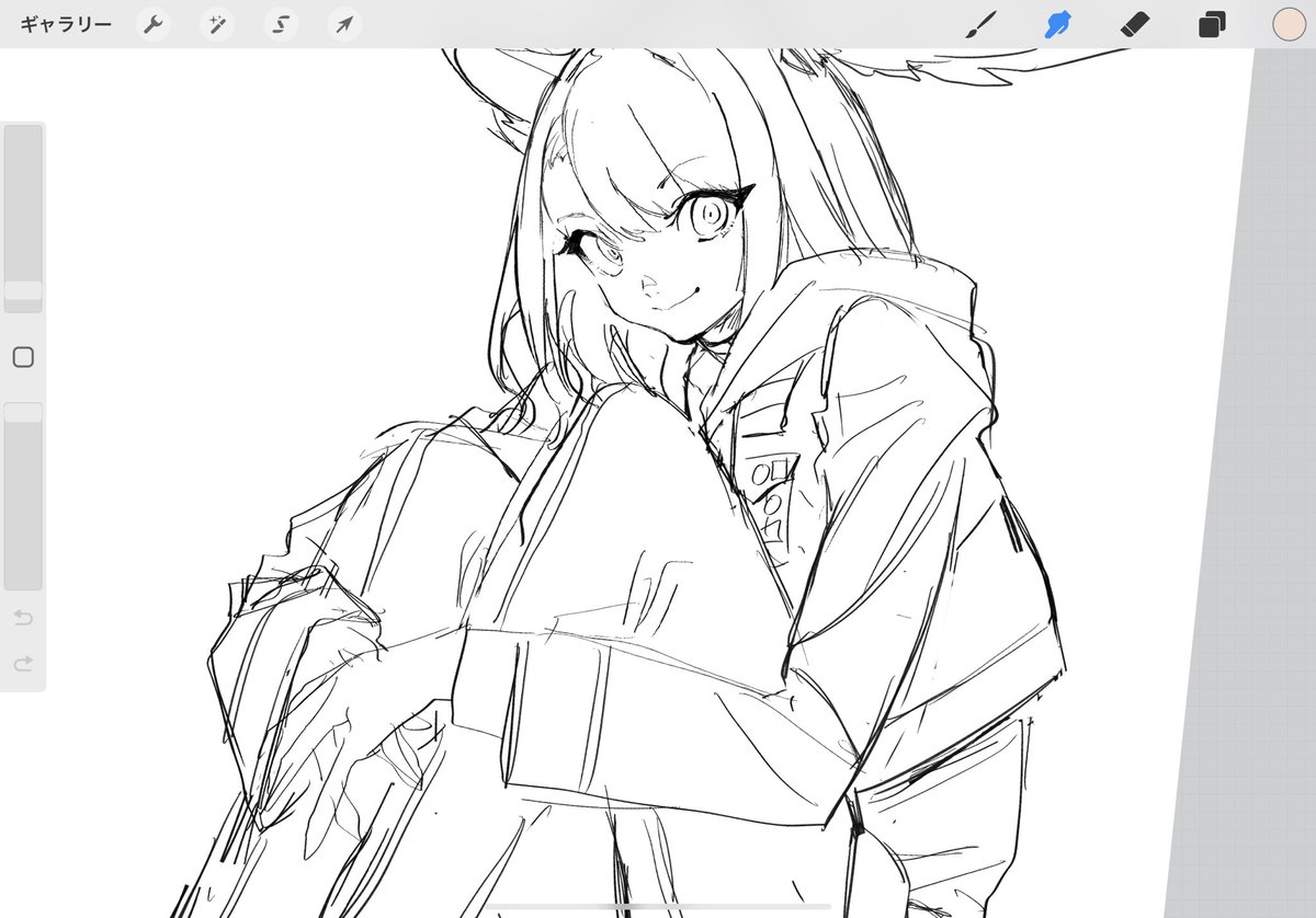 スケブ進めつつ次の絵を描いていく 