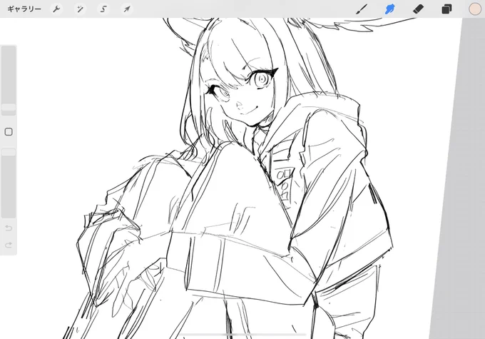 スケブ進めつつ次の絵を描いていく 