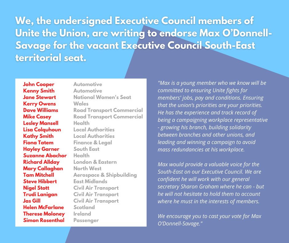 Thanks again to the existing EC members who endorsed me, it means a lot!