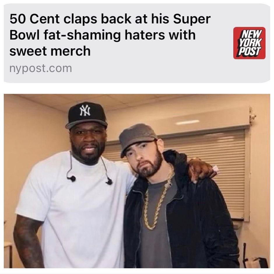 50cent's tweet photo. I call this teasing me, They’re just teasing me because they know i can drop the weight. that’s why i laugh with them. Fat shaming only applies when your ashamed of your fat. LOL 🤷🏽‍♂️😆 https://t.co/ef7CIMmsFy https://t.co/lQDCzGJuhH