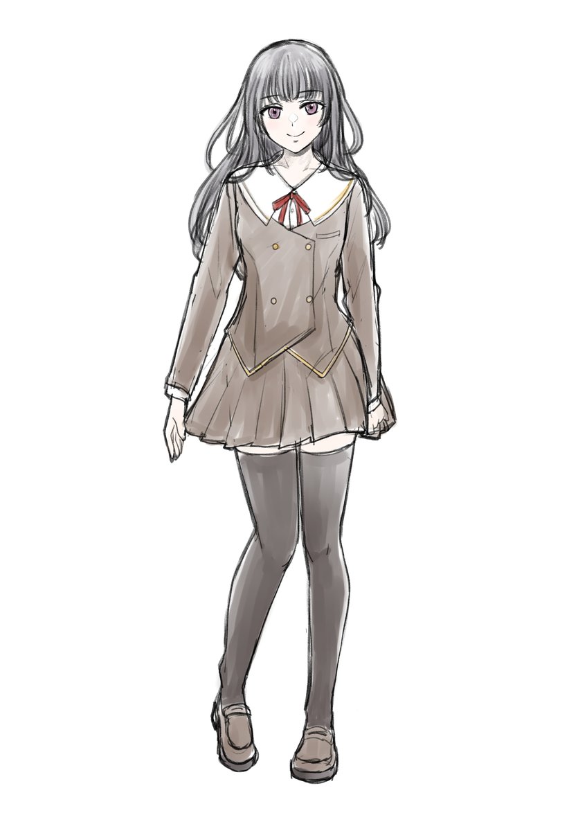 「冬服にしてみたオリキャラちゃん」|餅田いずみ⭐️ご依頼受付中のイラスト