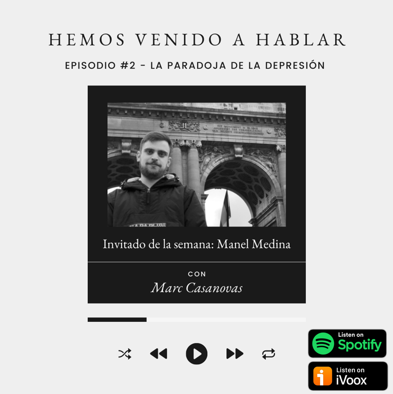 HVAHPodcast's tweet photo. 🚨 ¡Ya disponible el segundo episodio de Hemos Venido A Hablar!

🎙 En este capítulo hablamos con @MMedinaDrums , que nos contará lo que es pasar por varios episodios depresivos. 

https://t.co/PW1Q0ufcgh https://t.co/5YbPEncAwL