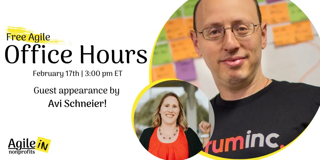 InNonprofits's tweet photo. TODAY IS THE DAY! Join @avi_schneier and the Agile in Nonprofits team as we visit all things Scrum with Avi.
There is still time to claim your FREE seat and join us today at 3:00 pm ET.
https://t.co/wxNPJHoseb
#ScrumCoach #Agile #AgileInNonprofits https://t.co/L2i0jwBrlV