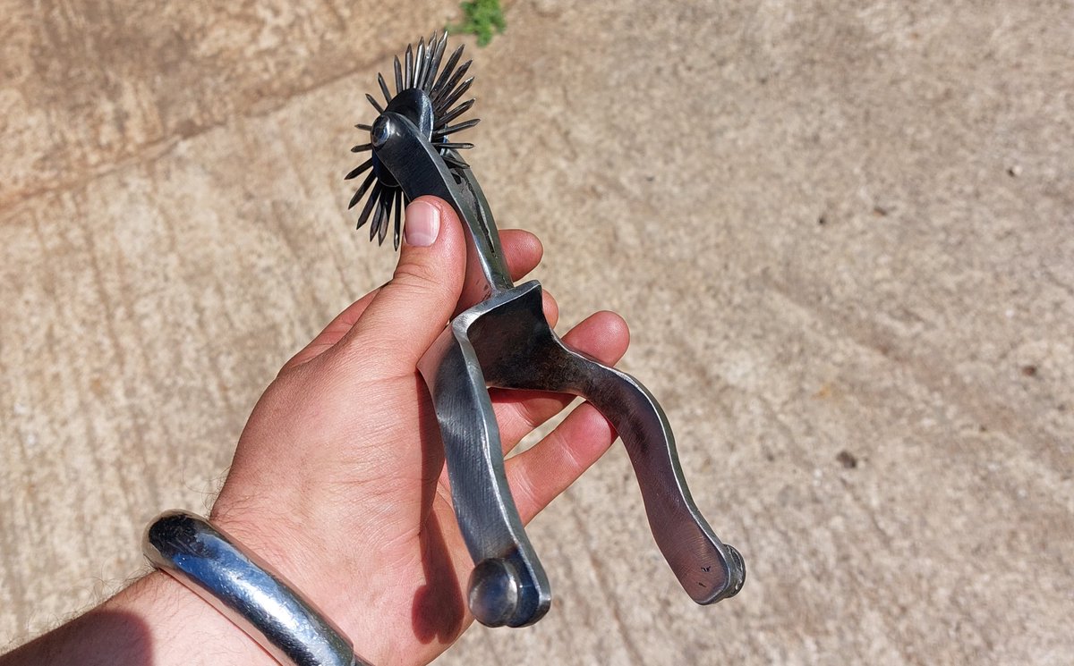 blacksmith_sir's tweet photo. What do you think of my new pin wheel boot spurs?
Its the perfect addition to a mistress or masters look.
The evil looking spurs have the extra feature of being a pin wheel.
#blacksmithbdsm #slave #pinwheel #bootspurs #BootLicking #footfetısh #bdsm #slave
https://t.co/02Wj6PkvcZ https://t.co/zOM5BPec0W