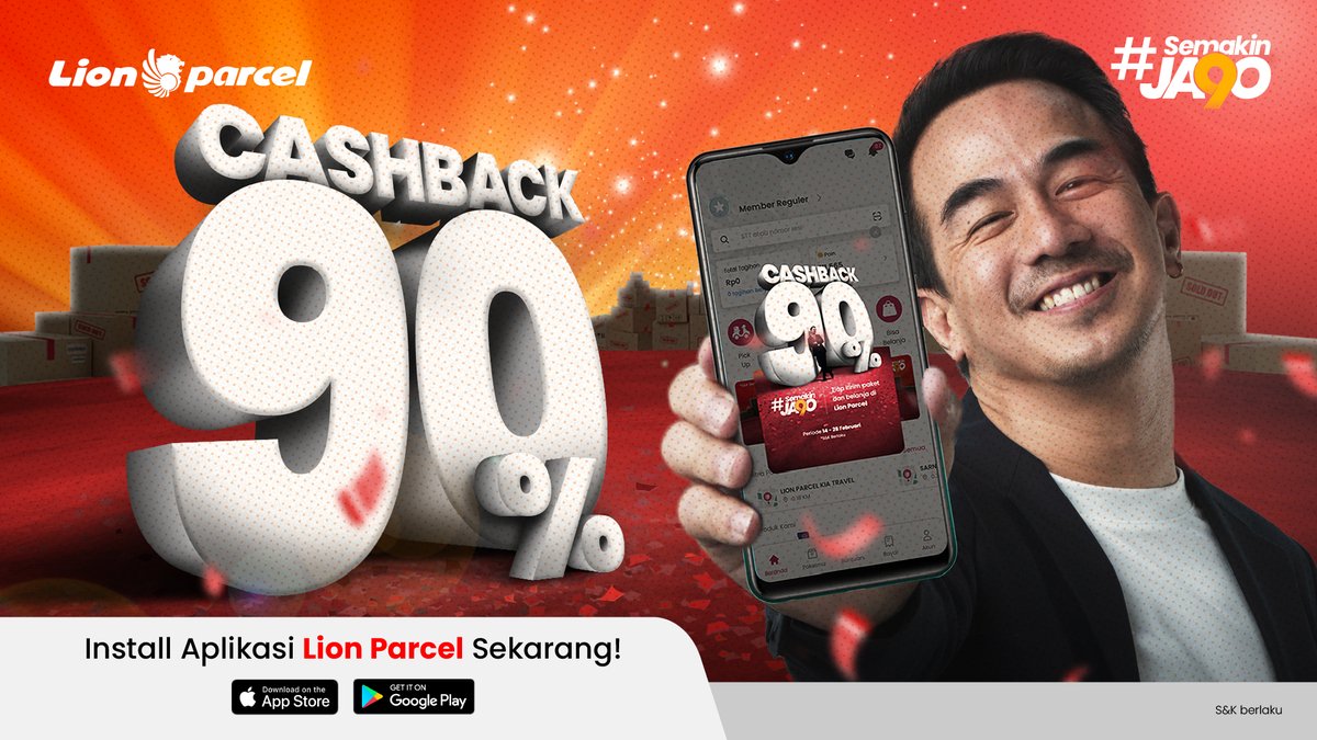 lionparcel_'s tweet photo. TRAKTIRAN #LionParcel 😍😍😍

Di ulang tahun yang ke 9 🥳🎉, Lion Parcel kasih kamu CASHBACK 90%* berkali-kali untuk kirim paket via aplikasi 🤑🤑🤑 Yuk download aplikasinya sekarang https://t.co/3o211nQ8Om

*S&amp;K berlaku

Coba like yang doyan dapet #CASHBACK90 &amp; #cuan tentunyaaa~ https://t.co/i7EvXcaPlt