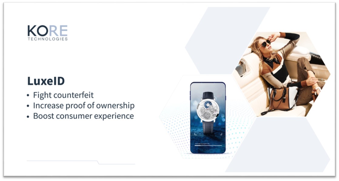 KORE Technologies has developed LuxeID, a ground-breaking digital authentication solution that helps luxury brands to store &amp; protect physical goods using NFT-based digital certificates that promise transparency, traceability and security across a product’s lifecycle.