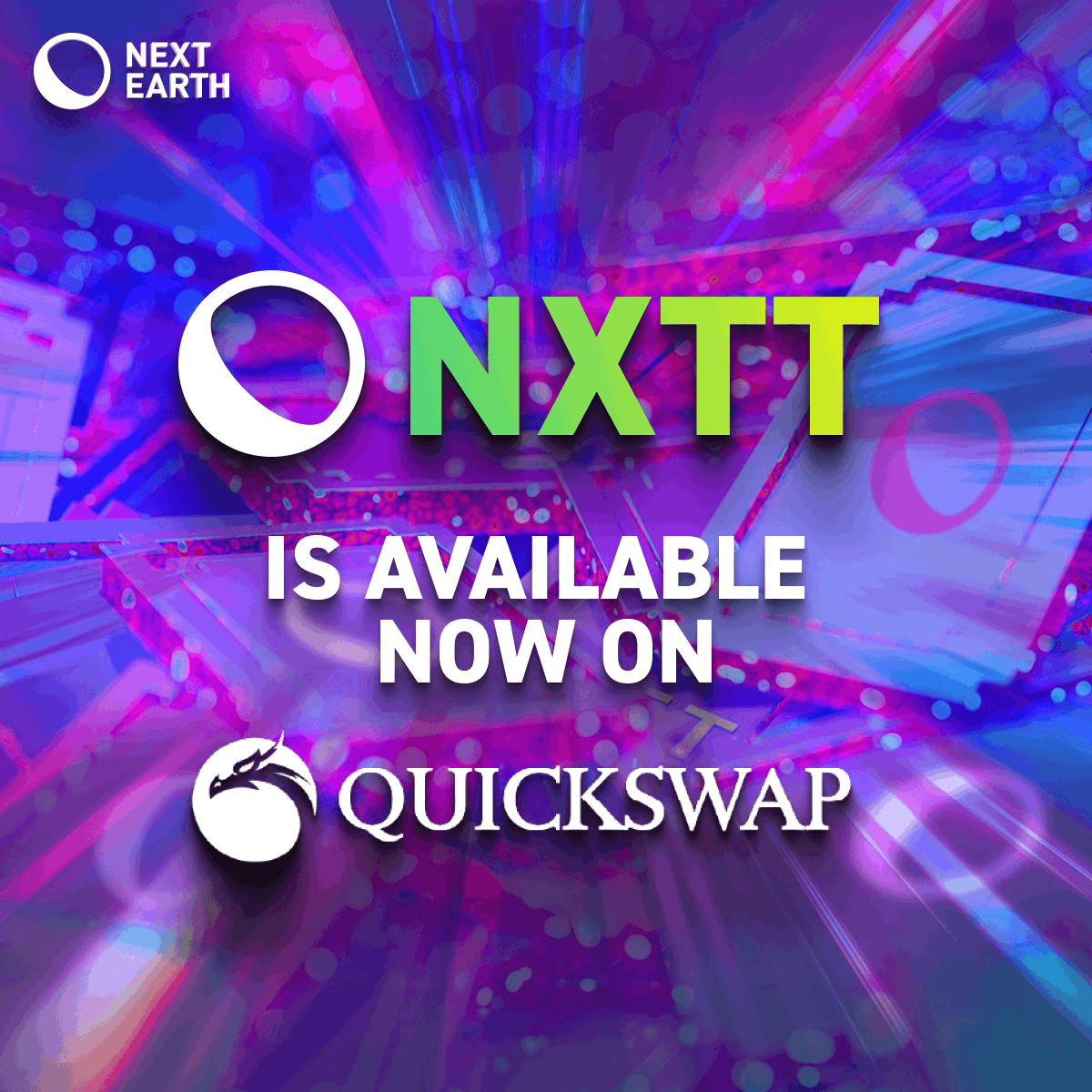 #NXTT-MATIC pair is now available on <a href="/QuickswapDEX/">QuickSwap 🐲 DragonFi 2.0</a>! 🚀

Please always make sure to use the official token address 😌 0x0d0B8488222F7f83B23E365320a4021b12eAD608 

Quick, Swap! 🤓👉 bit.ly/3v4YeDM

#metaverse #cryptocurrency #cryptogem #lowcapgem