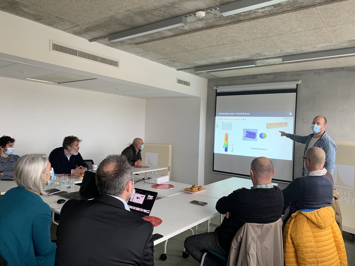 wavebumper's tweet photo. Rencontre avec les élus et experts techniques de la @Ville2Biarritz au sujet de la protection de l’@hoteldupalais, l’occasion d’échanger sur les différentes générations de protections et de leur faire découvrir le processus de fabrication des matériaux composites à #compositadour https://t.co/MnPhuSYsTc