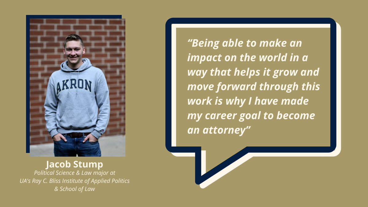 The University of Akron (@uakron) on Twitter photo 🦘 WHC spotlight: Meet Jacob Stump, alumnus of <a href="/FirestoneCLC/">Firestone HS</a>! He is taking advantage of <a href="/AkronLaw/">Akron Law</a>'s 3 + 3 program to study both political science and law. 📜
➡️ Read about how <a href="/UAkronHonors/">Williams Honors College</a> has fueled his determination to make a difference for the world: ow.ly/v3T650HX2gU 🦘 WHC spotlight: Meet Jacob Stump, alumnus of <a href="/FirestoneCLC/">Firestone HS</a>! He is taking advantage of <a href="/AkronLaw/">Akron Law</a>'s 3 + 3 program to study both political science and law. 📜
➡️ Read about how <a href="/UAkronHonors/">Williams Honors College</a> has fueled his determination to make a difference for the world: ow.ly/v3T650HX2gU