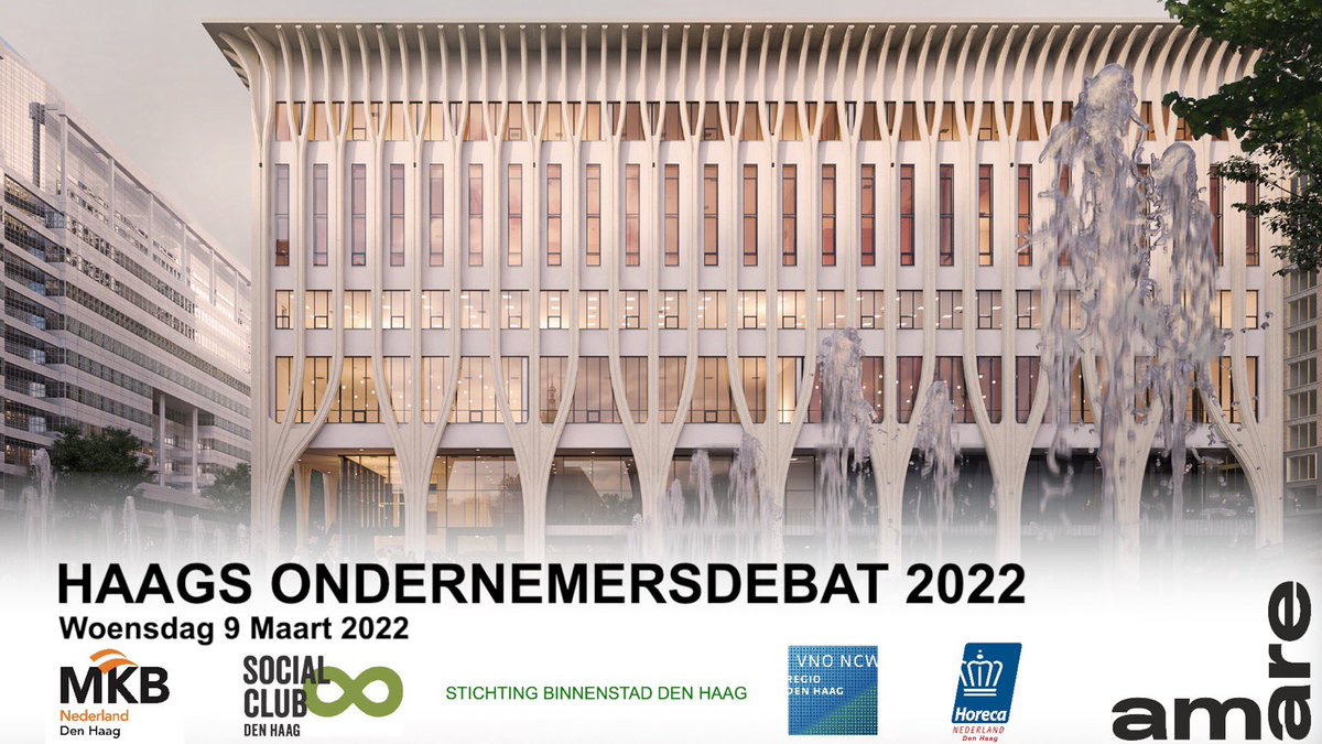 Haags Ondernemersdebat 2022
MKB Den Haag, VNO-NCW regio Den Haag, Koninklijke Horeca Nederland afdeling Den Haag, Stichting Binnenstad en Social Club Den Haag organiseren gezamenlijk het ‘Haags Ondernemersdebat’.
📆 Woensdag 9 Maart 2022
🏢 Amare
➡️ bit.ly/3HW7bmH